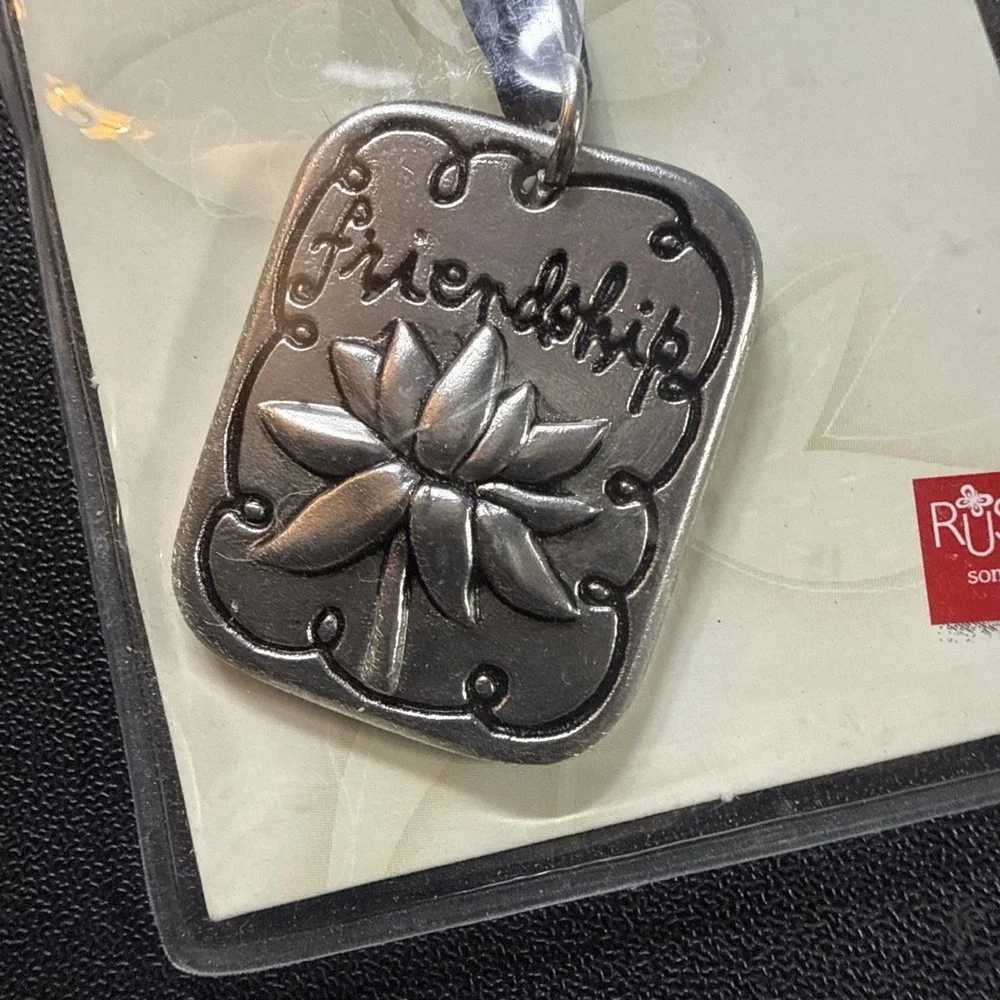 Friendship Key Ring I Believe Sentiments By Russ Metal Silver Flower